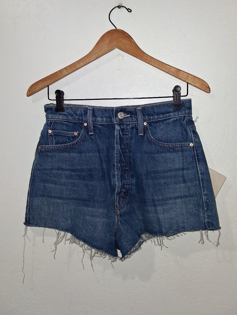 NWT MOTHER The Tune Up Fray Cherry Shorts - Picture 5 of 8